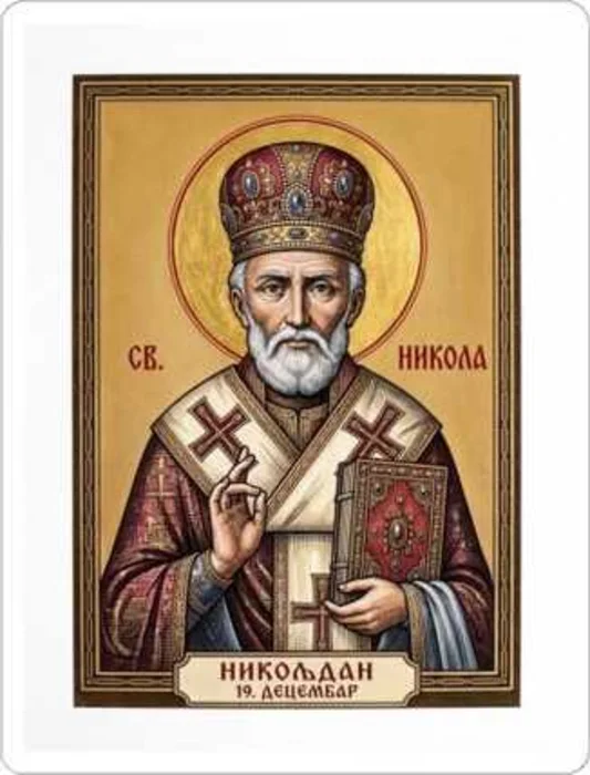 Saint Nicholas, die-cut sticker